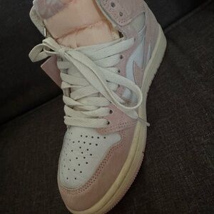 Women's Pink and White Sneakers